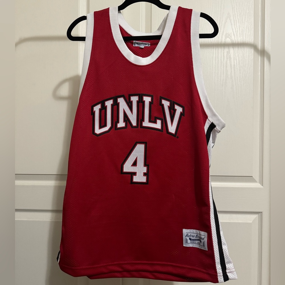 Original Retro Brand Larry Johnson Red UNLV Rebels Basketball Jersey Size Large